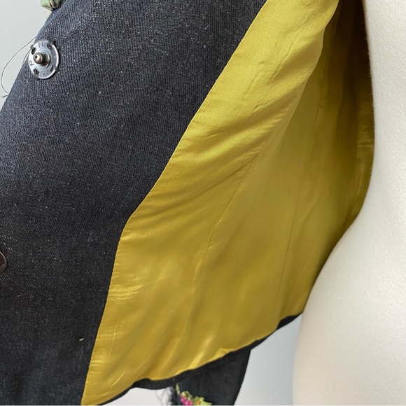 42. Mary Frances Beaded Ribbon Fringe Black Denim Jacket - Picture 8 of 15